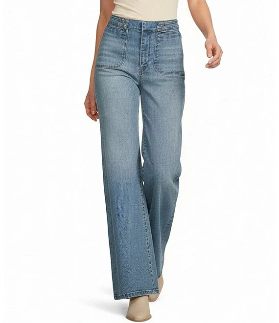 Vintage Wash Wide Leg Jeans